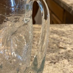 Crackled Crystal Vase- very unique.  Sturdy